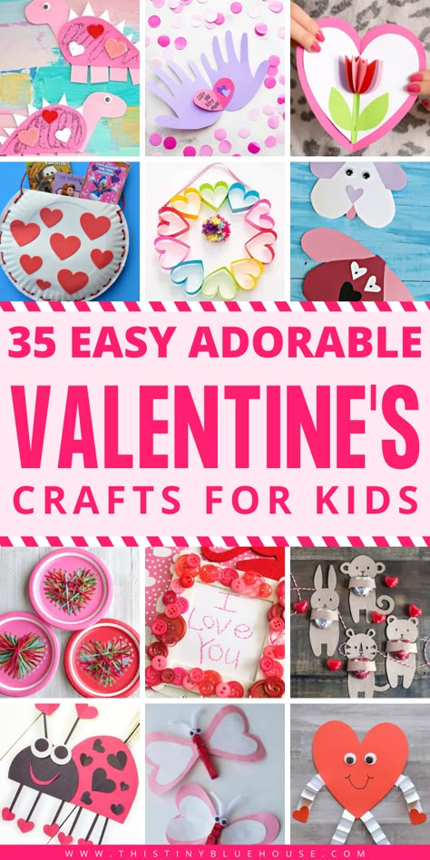 Craft Kids Easy, Valentine Craft Kids Easy, Handprint Ideas, Preschool Valentine Crafts, Toddler Valentine Crafts, Preschool Valentine, Valentine Card Crafts, February Crafts, Easy Valentine Crafts