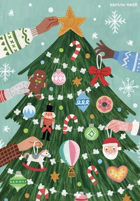 Deck Of Cards Illustration, Illustration Christmas Tree, Christmas Illustration Card, Holiday Illustration Christmas, Merry Christmas And Happy New Year Wallpaper, Xmas Tree Illustration, Xmas Tree Drawing, Christmas Ornaments Illustration, Gingerbread Man Illustration