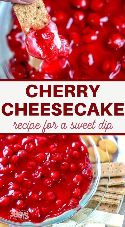 Crazy Good Cherry Cheesecake Dip Recipe Dip Thanksgiving, Cherry Cheesecake Dip Recipe, Thanksgiving Food List, Cherry Cheesecake Dip, Cheesecake Dip Recipe, No Bake Cherry Cheesecake, Fun Thanksgiving Desserts, Thanksgiving Desserts Easy, Make Ahead Appetizers