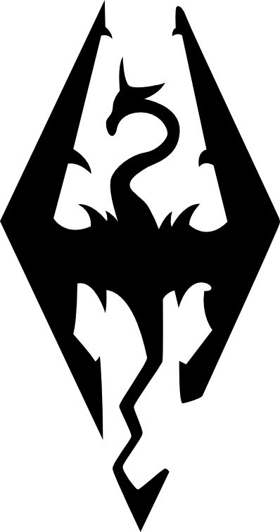 Skyrim Logo - Vector by TheQZ Skyrim Symbol, Dragon Skyrim, Skyrim Tattoo, Imperial Symbol, Skyrim Dragon, Skyrim Art, Gamer Tattoos, Dragon Wall Art, Samoan Tattoo