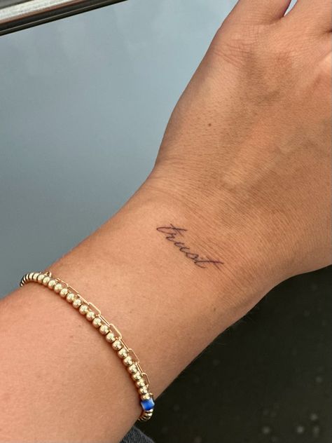 Interior Designer Tattoo Ideas, Wrist Tattoo Dainty, Tattoo Top Of Wrist, Front Of Wrist Tattoo, Word Wrist Tattoos, Front Wrist Tattoos For Women, Top Of Wrist Tattoos For Women, Timeline Tattoo Ideas, Back Of Wrist Tattoo