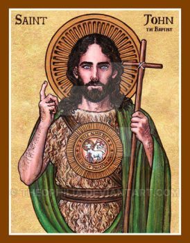 St. John the Baptist icon by Theophilia St Monica, St John The Baptist, Catholic Images, Our Lady Of Sorrows, All Saints Day, Religious Images, Ink Watercolor, San Francesco, Saint John