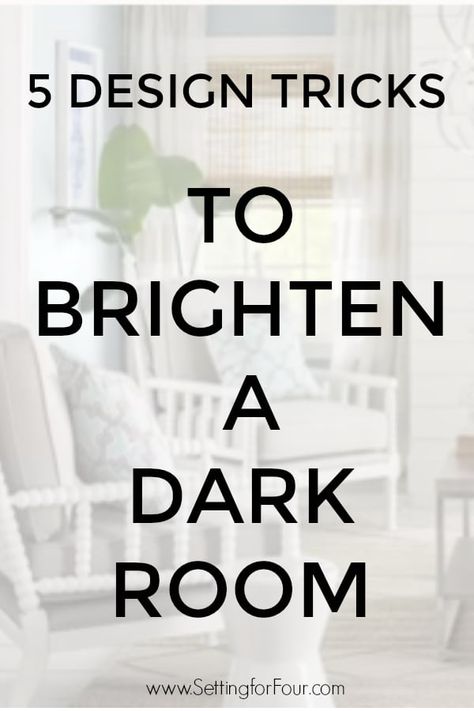 Make a room sunnier instantly! 5 Design Tricks To Brighten A Dark Room! #decor #room #home #ideas #brighten #lighter #dark Dark Living Room Ideas, Dining Table Chandelier, Brighten Room, Mirror Gallery Wall, Design Tricks, Dark Living Rooms, A Dark Room, Dark Bedroom, Dark House