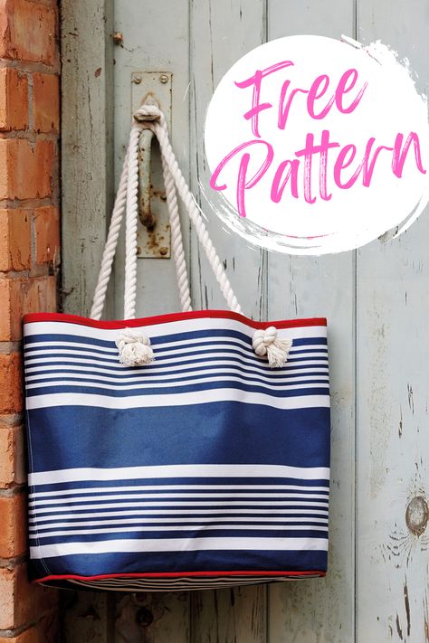 Set sail for the beach with this pretty and practical canvas bag.This download includes both the pattern and the instructions so make sure youve downloaded everything before you get started! Beach Bag Patterns, Tote Bag Sewing Patterns, Diy Beach Bag, Beach Bag Pattern, Indie Patterns, Tote Bag Sewing, Sail Bag, Bag Sewing Patterns, Patchwork Tote Bags