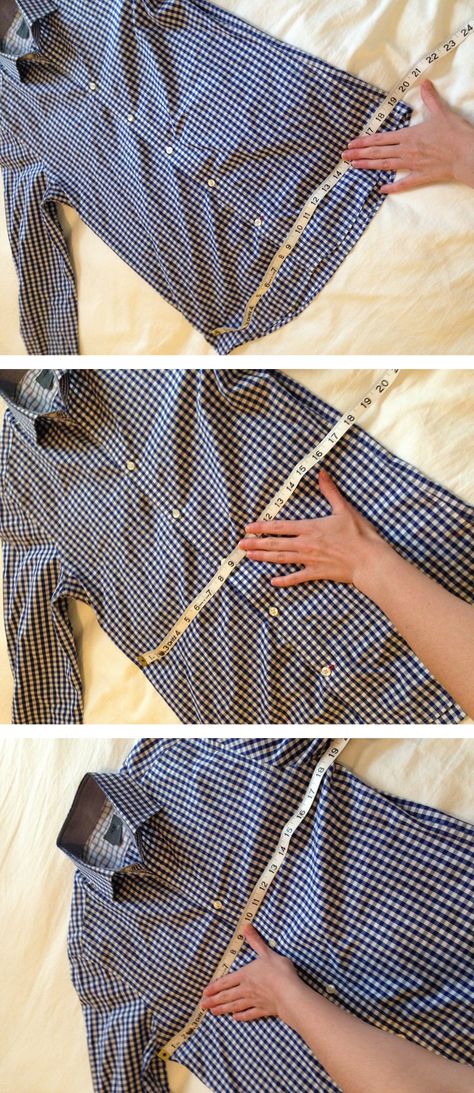 Simple Alteration DIY: Button Up Shirt Sewing Tutorial – Sew Bake Decorate Altering Mens Shirts For Women, Upcycle Button Down Shirt Diy, How To Shorten A Button Up Shirt, How To Make A Shirt Bigger, Upcycled Button Up Shirt, Mens Shirt To Dress, Button Up Shirt Upcycle, Diy Button Up Shirt Upcycle, Diy Button Up Shirt