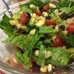 Baja Salad - Allrecipes.com Baja Salad, Sweet Cabbage, 3 Bean Salad, Green Snacks, Mexican Salads, Shredded Carrots, Romaine Lettuce Salad, Green Olives, Chopped Salad