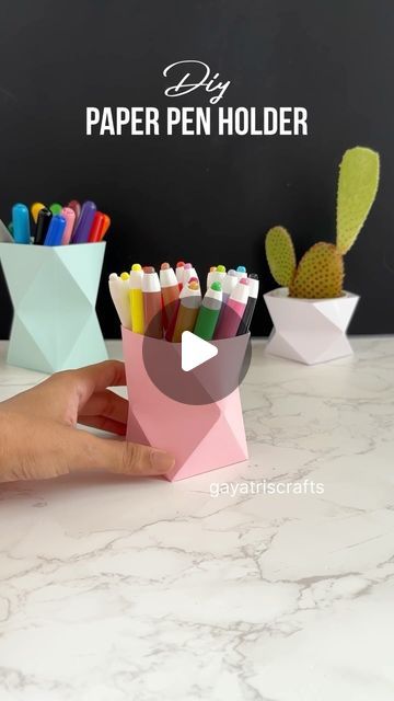 Gayatri chouhan on Instagram: "Diy Paper Pen Holder #carfts #papercrafts #paperart #papercrafting #handmade #diy #art #fun #penholder #holder" Paper Pen Holder, M Craft, Paper Pen, Instagram Diy, Pen Holder, Pen Holders, Diy Paper, Diy Art, Paper Art