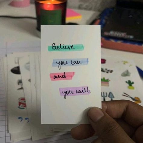 Positive Sticky Notes Quotes, Positive Sticky Notes, Sticky Notes Quotes, Encouraging Notes, Believe Yourself, Notes Quotes, Motivational Quotes Wallpaper, Diy Journal Books, Cute Journals