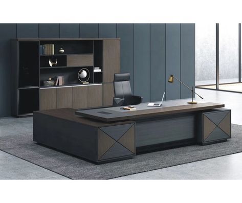 L Shaped Office Desk, Ceo Office, L Shaped Executive Desk, Wood Office Desk, Office Table Design, Office Interior Design Modern, Executive Office Desk, Office Furniture Design, Office Set