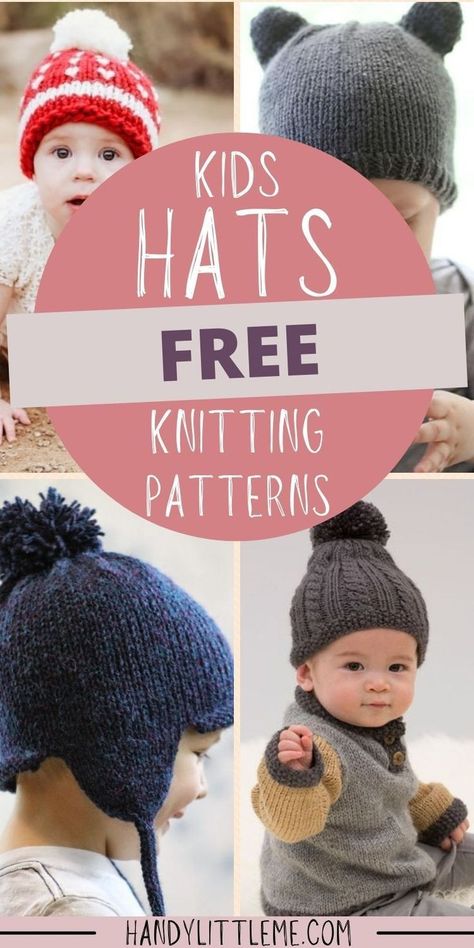 Free Knitting Pattern For Boys Hat, Toddler Hat Patterns Free, Knit Toddler Hat, Toddler Hat Pattern, Child Hat Knitting Pattern, Baby Hats Knitting Free, Baby Boy Knitting Patterns Free, Kids Hats Patterns, Knitting Space