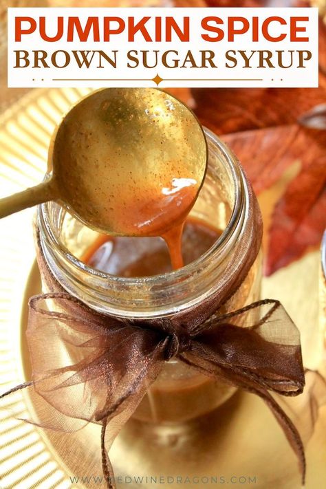 Use this super simple homemade pumpkin spice syrup recipe in hot or cold coffee drinks and seasonal fall cocktails anytime you crave the warmth of autumn in your cup.  #starbuckspumpkinspice #pumpkinspicedrinks #pumpkinspicesyrup #pumpkinspicecocktails #pumpkinspicecoffee #falldrinks #fallcocktails Homemade Coffee Syrup Fall, Pumpkin Spice Powder, Fall Syrup Recipe, Pumpkin Simple Syrup, Fall Coffee Syrup Recipe, Unique Coffee Syrups, Pumpkin Coffee Syrup, Pumpkin Syrup Recipe, Pumpkin Spice Coffee Syrup