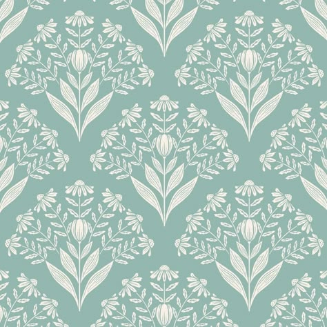 I'm still making a lot of random wallpaper designs this month and enjoying creating one-off prints! I'm itching to create a new collection soon, though, and I can't wait to do that. I have a lot of ideas swimming around in my brain! 😍 This has such an unusual color palette for my work, but I think it's fun to try something new every once in a while. Which version do you like best? I love the multicolored one, but I generally do prefer more colors. Wallpaper mockup by my dear @gabrieladachin 🩵... Design Fabric Textiles, Surface Pattern Design Inspiration, Procreate Tutorial, Pattern Design Inspiration, Cottage Core Aesthetic, Fabric Inspiration, Border Design, Textile Patterns, Textile Prints