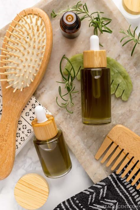 DIY Hair Growth Oil for Longer, Thicker, Luscious Hair Fast Homemade Hair Growth Oil, Natural Oils For Hair, Diy Essential Oil Blends, Diy Hair Growth Oil, Hair Growth Oil Recipe, Diy Hair Care Recipes, Hair Oil Recipe, Growing Long Hair Faster, Herbs For Hair Growth