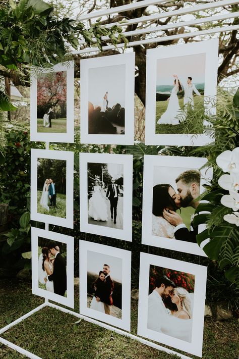 Styling a Photography Stall: Green & Wandering Photo Display Ideas, Modern Wedding Reception, Reception Backdrop, Minimalist Wedding Decor, Wedding Reception Backdrop, Wedding Entrance Decor, Booth Wedding, Photo Backdrop Wedding, Wedding Reception Decor