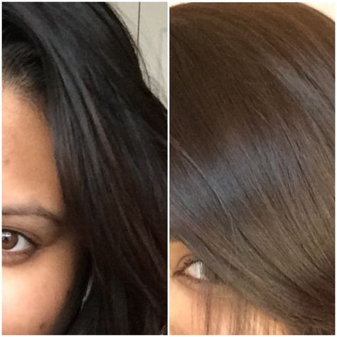 Best At Home Box Dye For Dark Hair | Dark Brown Hair Dye Box At Home, How To Lighten Dark Hair, From Black To Brown Hair, Black Hair To Light Brown, Lighten Black Hair, Black Hair To Brown, Hair Natural Highlights, Black Hair Dyed Brown, Best Box Hair Dye