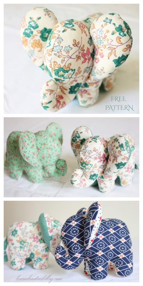 Fabric Art Diy, Diy Sy, 3d Fabric, Diy Fabric Crafts, Soft Toy Patterns, Elephant Toy, Fabric Sewing Patterns, Animal Sewing Patterns, Free Sewing Patterns