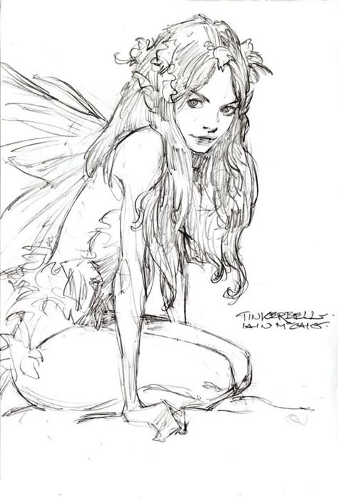 Fairy... Fairy Drawings, Fairy Crafts, 캐릭터 드로잉, Arte Fantasy, Fairy Art, A Pencil, Art And Illustration, Art Characters, A Drawing