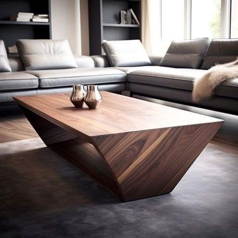 Contemporary Modern Coffee Table Wood, Simple Wood Table Design, Living Room Wood Table, Cool Room Furniture, Wood Slab Coffee Table, Modern Rustic Coffee Table, Living Room Table Ideas, Simple Wood Projects, Coffee Tables Ideas