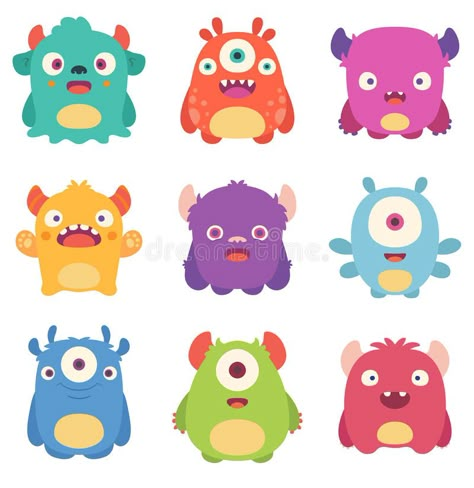 Cute Cartoon Monsters, Cute Monster Illustration, Image Monster, Cute Monsters Drawings, Monster Drawing, Monster Illustration, Cartoon Monsters, Monster Party, Cute Monsters