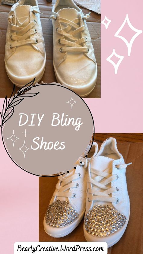 Diy Bedazzled Shoes, Bling Ideas Rhinestones, Swifty Bracelets, Decorated Sneakers, Diy Sneakers Designs, Bejeweled Shoes, Sparkly Sneakers, Bedazzled Shoes Diy, Bedazzled Shoes