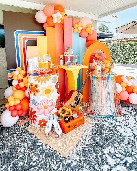 70s Theme Party Decorations, Groovy First Birthday, 70s Themed Birthday Party, 70s Party Decorations, Hippie Birthday Party, 70s Party Theme, 70s Theme Party, 70s Theme, Hippie Birthday