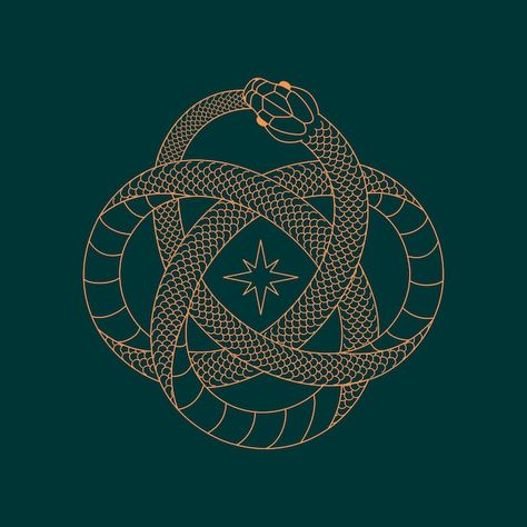 Ourobos Tattoo, Oroborous Art, Oroborous Snake, Oroborus Art, Ouroboros Aesthetic, Ouroboros Illustration, Ouroboros Logo, Ouroboros Tattoo Design, Snake Illustration Design