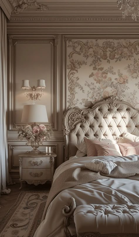 Vintage Feminine Bedroom, Dc Bedroom, Modern Victorian Bedroom, Victorian Room, Victorian Beauty, Victorian Bedroom, Dekorasi Kamar Tidur, Casa Vintage, Classic Bedroom