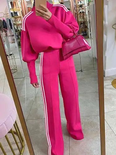 Temu Cuffed Pants Outfit, Legs Outfit, Leg Pants Outfit, Striped Two Piece, Two Piece Pants Set, Top And Pants Set, Long Sleeve Tops Casual, Casual Stripes, Type Of Pants