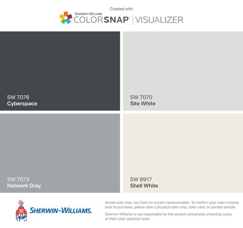 Network Gray Sherwin Williams, Sherwin Williams Cyberspace, Network Gray, Media Room Paint Colors, Kitchen Moodboard, Sherwin Williams Gray, Grey Accent Wall, Paint Charts, Cabin Chic