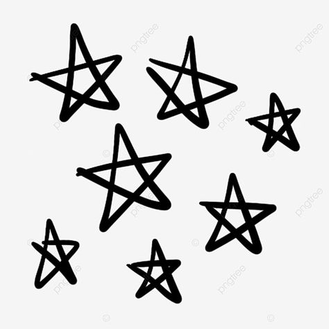 Stars Hand Drawn, Hand Drawn Background, Star Hand Drawing, Doodle Star Tattoo, Hand Drawn Star Tattoo, Black Star Drawing, Star Sketch Drawing, Stars Drawing Doodles, Doodles White Background