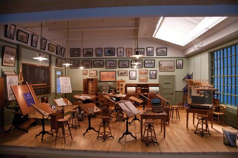 The National Museum of Toys and Miniatures – Kansas City, Missouri - Atlas Obscura Architecture Classroom, Dark Academia School, Boarding School Aesthetic, Santa Helena, School Interior, School Dr, Wood Parquet, Dream School, School Room