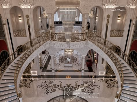 Classical Fantasy Palace Entrance Hall on Behance Palace Entrance Hall, Palace Entrance, Fantasy Palace, Luxurious Staircase, Home Decor Ideas Modern, Classic Mansion, Castle House Design, Modern Home Decor Ideas, Royal Room