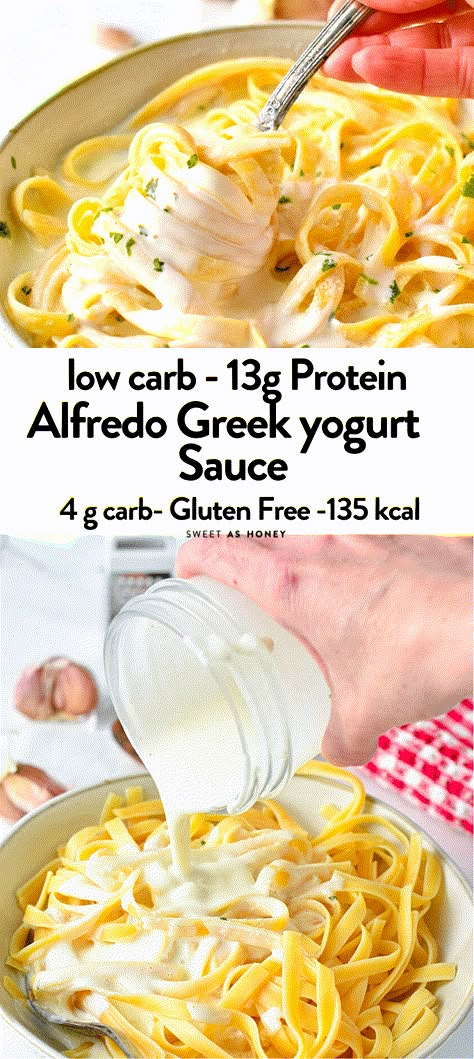 Yogurt Pasta Sauce, Low Calorie Pasta Sauce, Yogurt Alfredo Sauce, Low Calorie Alfredo Sauce, Greek Yogurt Pasta Sauce, Greek Yogurt Alfredo Sauce, Traditional Alfredo Sauce, Low Fat Alfredo Sauce, Healthy Alfredo Sauce Recipe