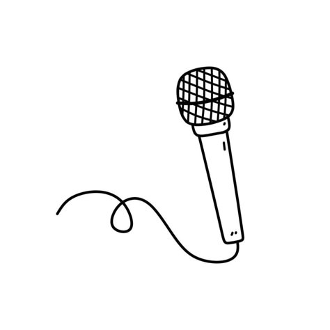 Simple Microphone Drawing, Karaoke Drawing, Microphone Drawing, Singing Drawing, Microphone Tattoo, Music Doodle, Music Drawing, Microphone Icon, Handpoke Tattoo