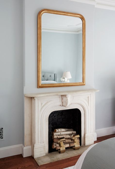 Living Room Ideas. Living Room Inspiration. Decorative Mirror. Wall Mirror. #livingroomideas #wallmirror See our collection at: http://brabbu.com/en/all-products.php#accessories New York Townhouse, Rustic Sideboard, Brooklyn Brownstone, Wooden Chandelier, Mirror On The Wall, Faux Fireplace, Chelsea House, Selling Antiques, A Living Room