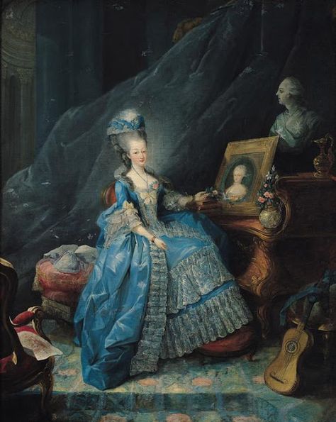 "Comtesse d'Artois" by Jean-Baptiste d'Agoty (1775) 18th Century Art, 18th Century Portraits, Queen Of France, French Royalty, Maria Theresa, Amy Brown, French History, 18th Century Fashion, French Revolution