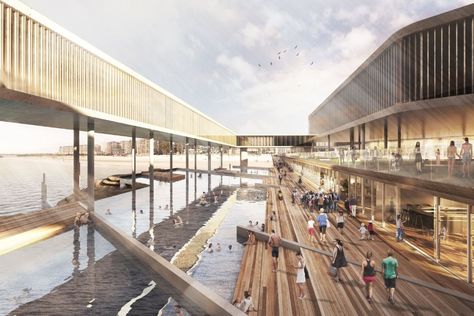 Gallery of Woods Bagot Unveils Public Jetty Design for South Australia - 1 Jetty Design, Waterfront Design, Waterfront Architecture, Woods Bagot, Water Architecture, Floating Architecture, Urban Design Concept, Pavilion Architecture, Warehouse Design