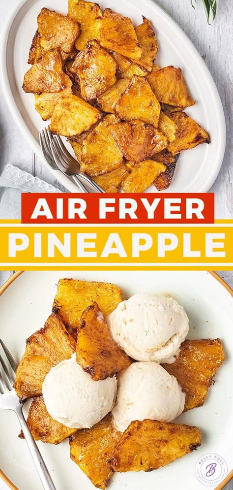 Air Fryer Fruit, Air Fryer Pineapple, Fried Pineapple, Pineapple Recipe, Air Fryer Desserts, Pineapple Recipes, Canned Pineapple, Grilled Pineapple, Eat Healthier