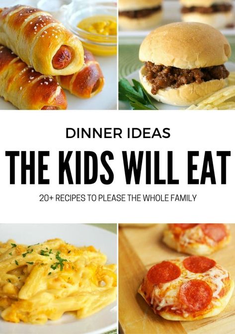 20+ Dinner Ideas the Kids Will Love Dinner Ideas For Kids, Picky Eaters Dinner, Easy Dinners For Kids, Picky Eaters Kids, Easy Meals For Kids, Kid Friendly Dinner, God Mat, Think Food, Fun Dinners