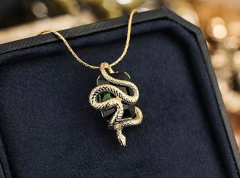 Gold Plated Water Drop Crystal Multicolor Zircon Snake Pendant Necklace. Cool Necklace. Slytherin Fans Gift - Etsy Snake Crystal Necklace, Slytherin Jewelry, Snake Jewellery, Cool Necklace, Snake Pendant, Amulet Necklace, Snake Jewelry, Snake Necklace, Emerald Pendant