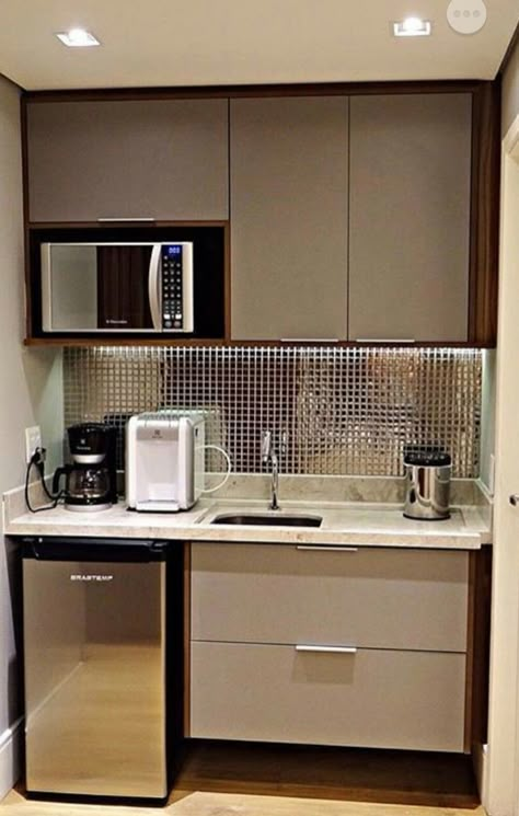 Hotel Room With Kitchenette, Tiny Kitchenette, Office Kitchenette, Micro Kitchen, Apartemen Studio, Small Office Design Interior, Small Kitchenette, Tiny Kitchen Design, Small Office Design