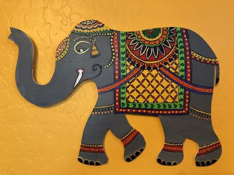 Ambari elephant Wall Art Wall Decor Indian wedding | Etsy Elephant Ambari Design, Mandala Reference, Dasara Rangoli, Indian Elephant Art, Indian Diy, Decor Indian Wedding, Cardboard Wall, Wall Decor Indian, Elephant Wall Hanging