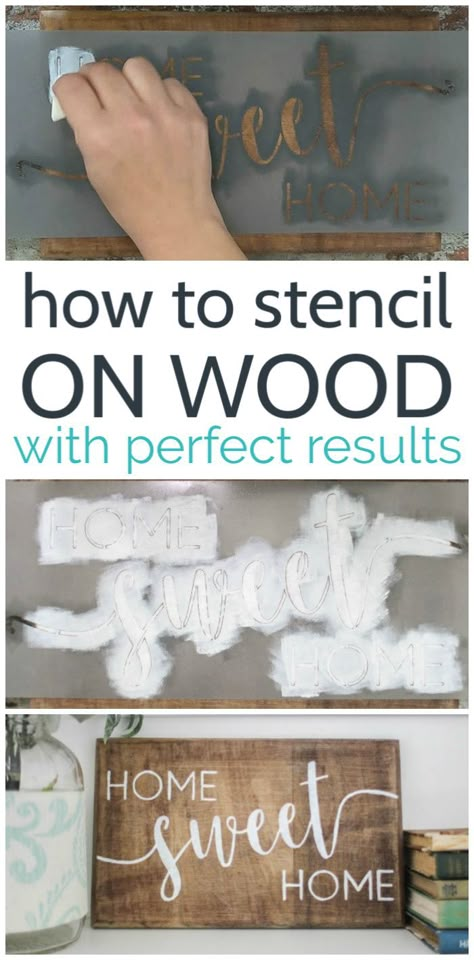 Diy Painted Signs, Stencil On Wood, Stencils Tutorials, Stencil Wood, Stencils For Wood Signs, Cricut Stencils, Wooden Signs Diy, Stencil Projects, Christmas Stencils