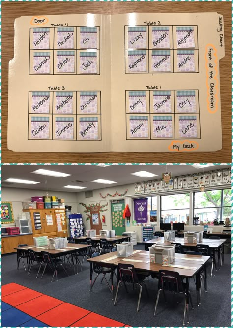 Seating Chart School Desk Arrangements, Classroom Seating Chart For 30, Long Classroom Layout, Ideal Classroom Layout, Round Table Classroom Setup, Table Arrangements Classroom, Group Tables In Classroom, Seating Chart Classroom Elementary, Classroom Table Arrangement