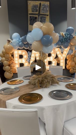 Balloon And Pampas Centerpiece, Balloon Designs, Balloon Arches, Bear Brown, Balloon Design, 1k Views, Milestone Birthdays, Pampas Grass, Balloon Arch