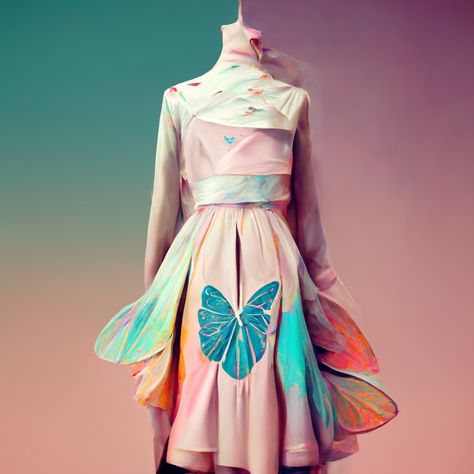 #midjourney #butterfly #fashion #pastels #dress Neo Pop, Butterfly Fashion, 3d Butterflies, Generative Art, Victorian Dress, Pastel, Quick Saves, Art