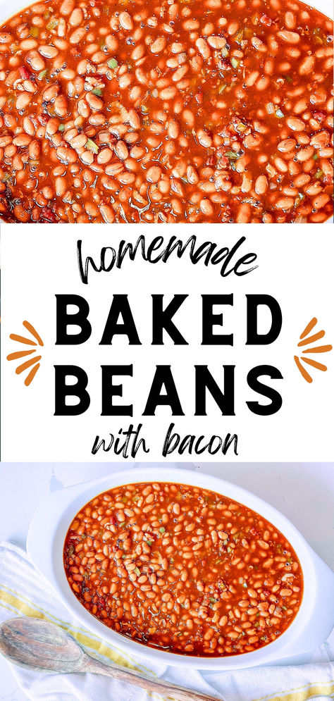 Enjoy the best homemade baked beans with bacon! This easy recipe features canned baked beans doctored up with BBQ sauce and a savory flavor from thick-cut bacon, smoked paprika, and more. Perfect for summer cookouts, family gatherings, and Fourth of July celebrations. Discover why these delicious baked beans get rave reviews! #bakedbeansrecipe #sidedishrecipes #sidedishideas #bbqsides #bbqsidedishes #bbqsidedishrecipes Canned Baked Beans Doctored, Easy Homemade Baked Beans, Canned Baked Beans, Top Dinner Recipes, Baked Beans With Bacon, Beans With Bacon, Bean Dishes, Homemade Baked Beans, Chef's Kitchen