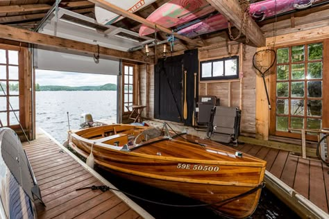 Lovely Wooden Boat...LLA Boathouse Design, Wooden Speed Boats, Mahogany Boat, Boat Garage, Boat Shed, Lakefront Living, Classic Wooden Boats, Wooden Boat Plans, Chris Craft