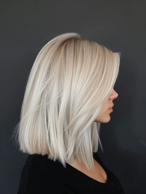 Hair Color Ideas For Short Hair Blonde, Subtle Aline Bob, Blonde Textured Bob Shoulder Length, Long Bob From The Back, Lob Blonde Haircut, Short Blonde Hair Shoulder Length, Blond Long Bob Hairstyles, Short Haircuts Blonde Hair, Haircuts For Straight Blonde Hair