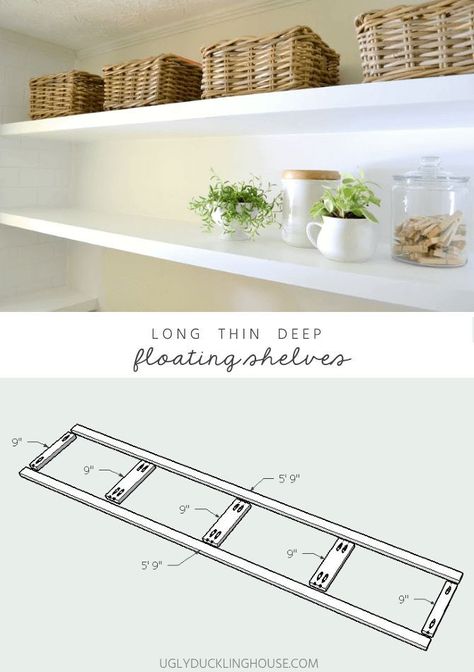 Floating Shelf Plans, Trofast Ikea, Floating Shelves Ideas, Long Floating Shelves, Diy Floating Shelves, Floating Shelves Bedroom, Black Floating Shelves, Floating Shelves Kitchen, White Floating Shelves